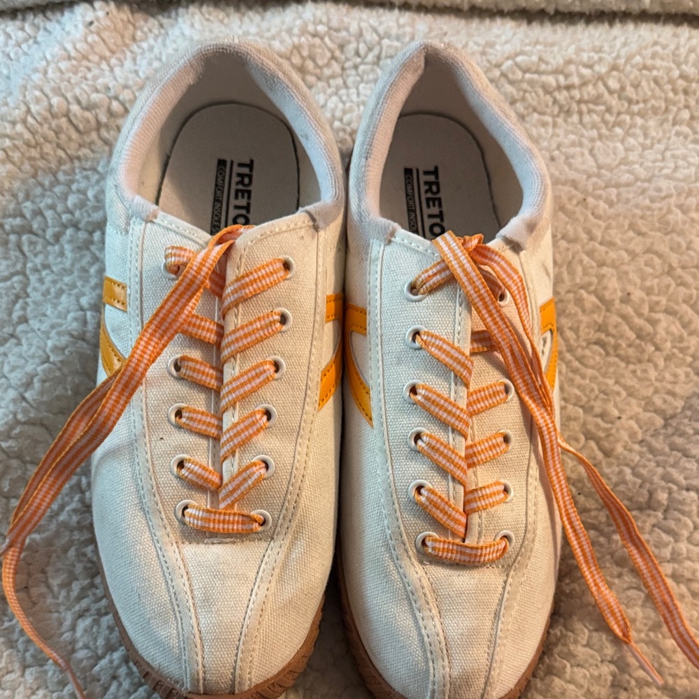 Tretorn Canvas Sneakers with Orange Highlights